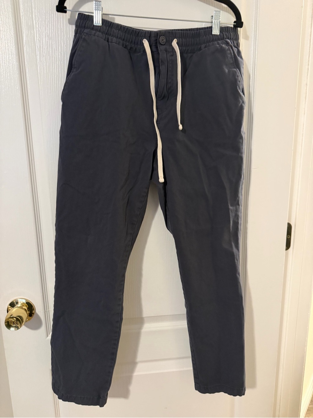 J. Crew Men's Drawstring Chinos in Charcoal with Cream Ties